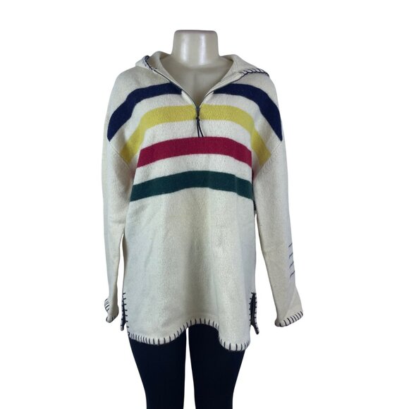 Ralph Lauren Women's Multicolor Knit Hoodie Sweater Striped Half Zip Size XL - Picture 1 of 9